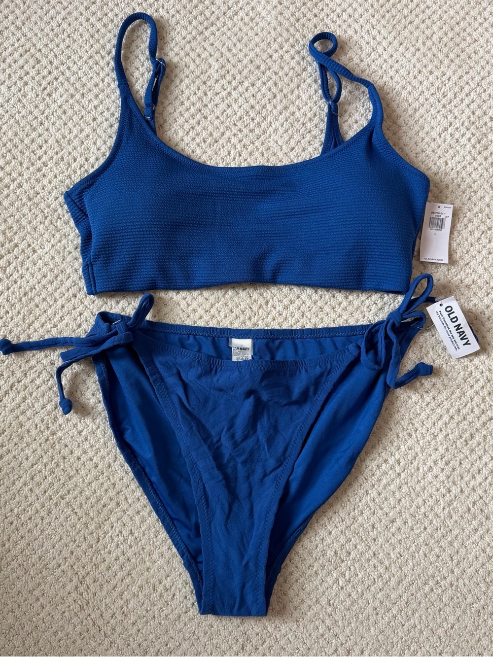 Old Navy Blue Ribbed Scoop Bikini Set